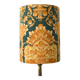 Fabric lampshade with baroque pattern, antique gold leaf design.
