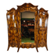 Large antique Italian armoire / wardrobe – burl walnut, bombé shape