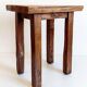 Spanish Baroque Oak Side Table or Stool, Wabi-Sabi Style, 18th C.