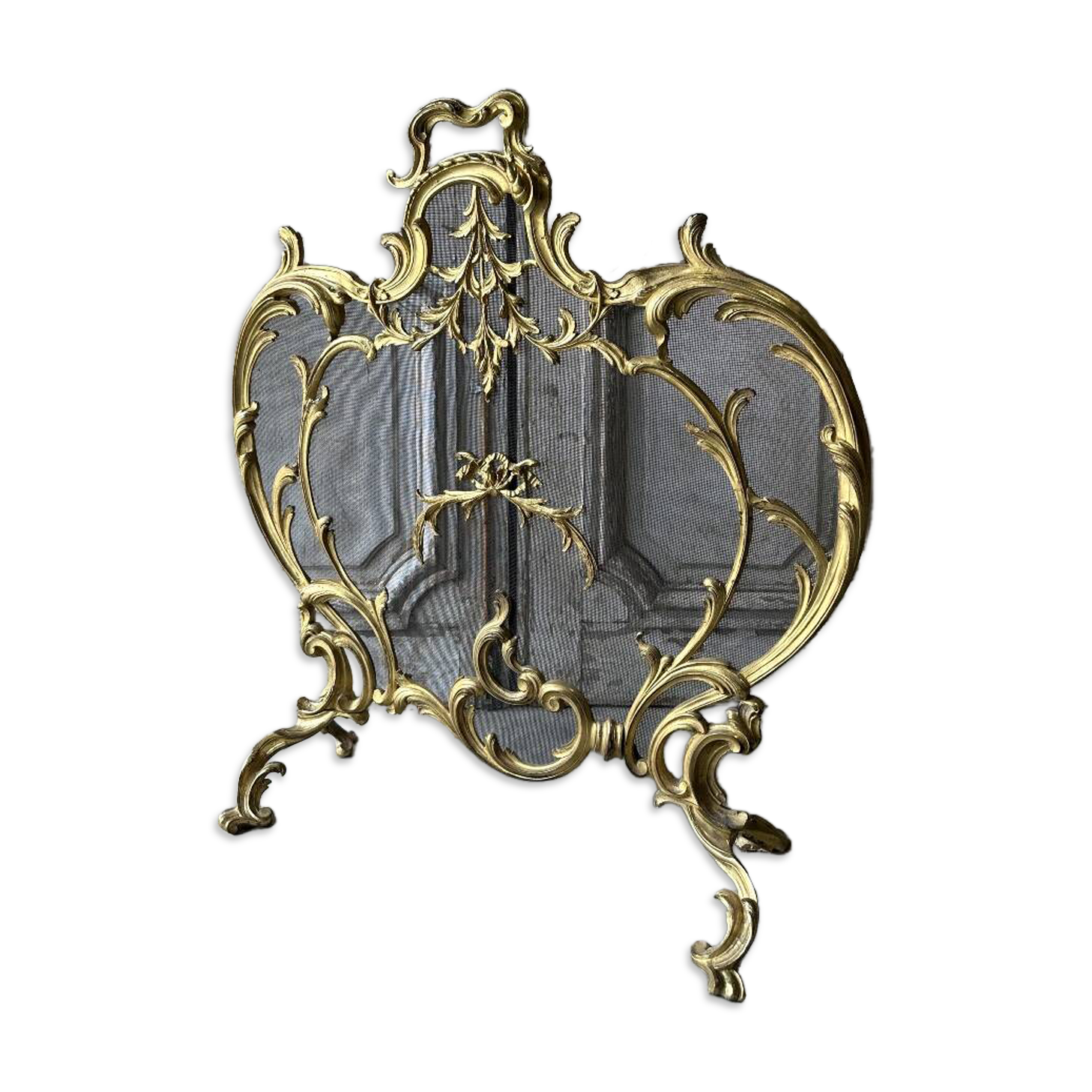 Golden bronze fire screen