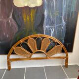 Vintage rattan headboard and peacock cannage