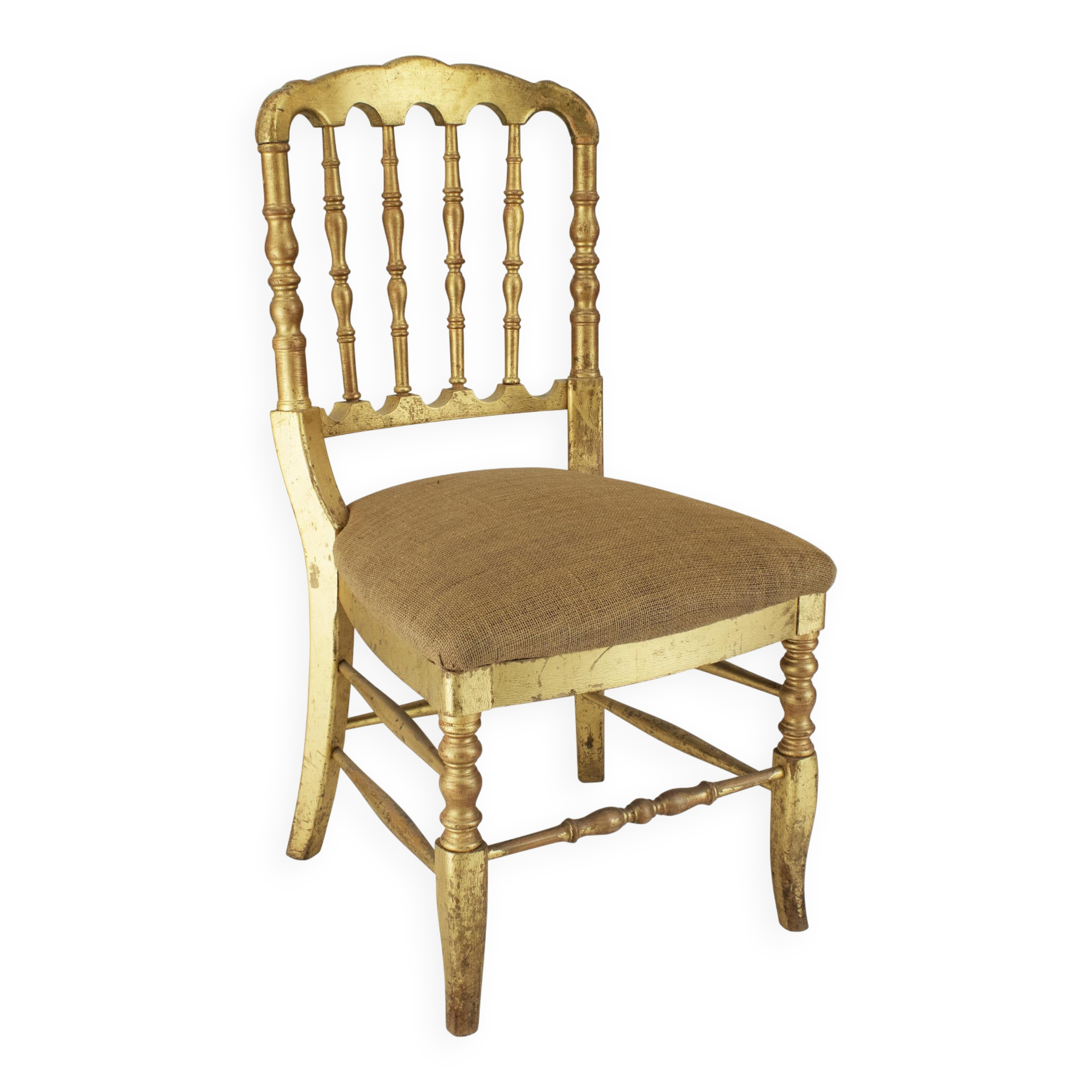 Gold Leaf Tiffany , Chiavari Style Chair, France, circa 1960s