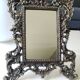 Antique/Rocaille/Louis XV Style Table Mirror. In silver-plated bronze