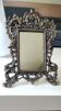 Antique/Rocaille/Louis XV Style Table Mirror. In silver-plated bronze