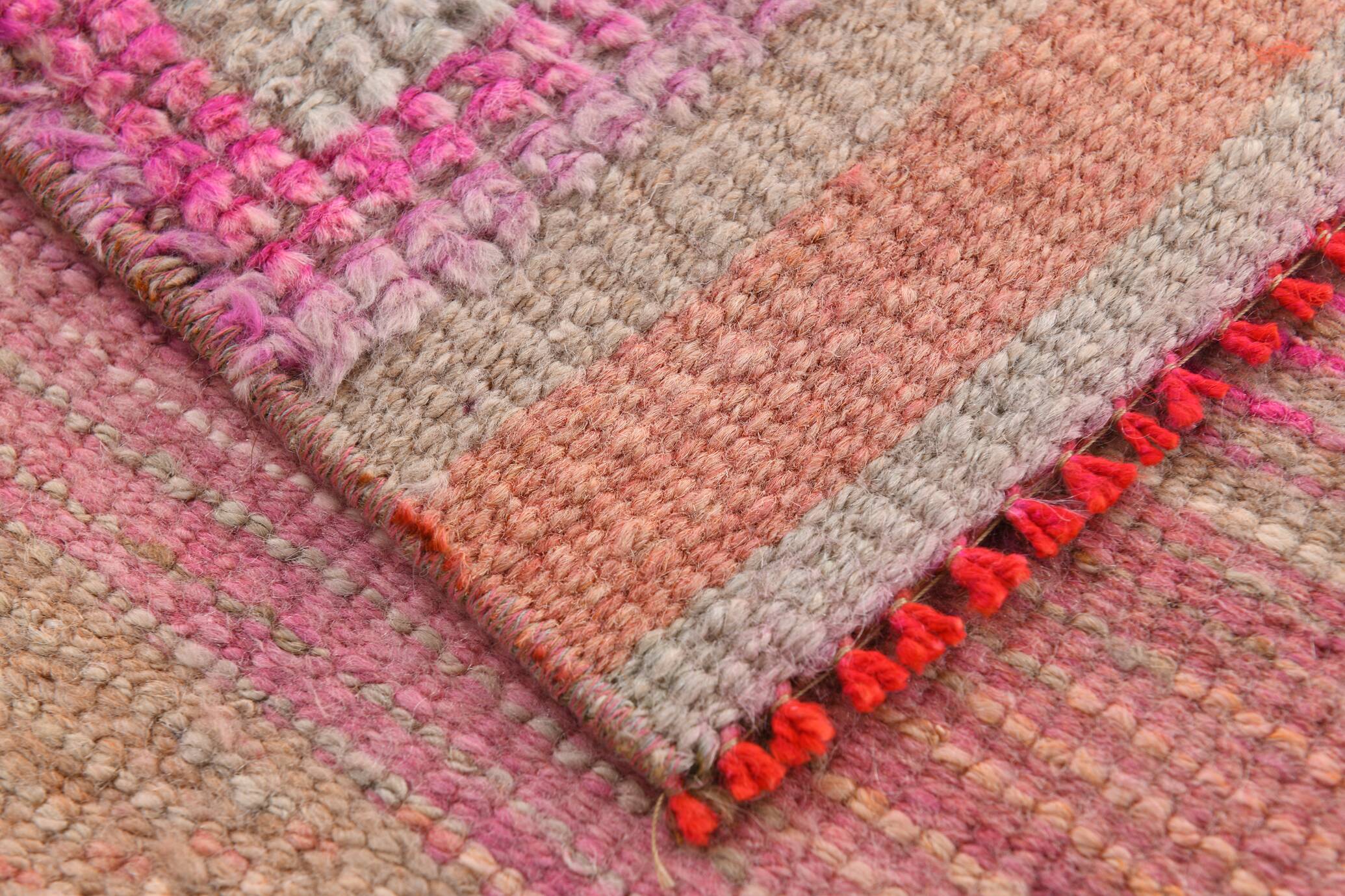 3x10 Persian Pink & Beige Oriental Vintage Runner Rug, 87x302Cm