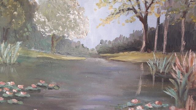Tableau peinture huile Paysage champêtre