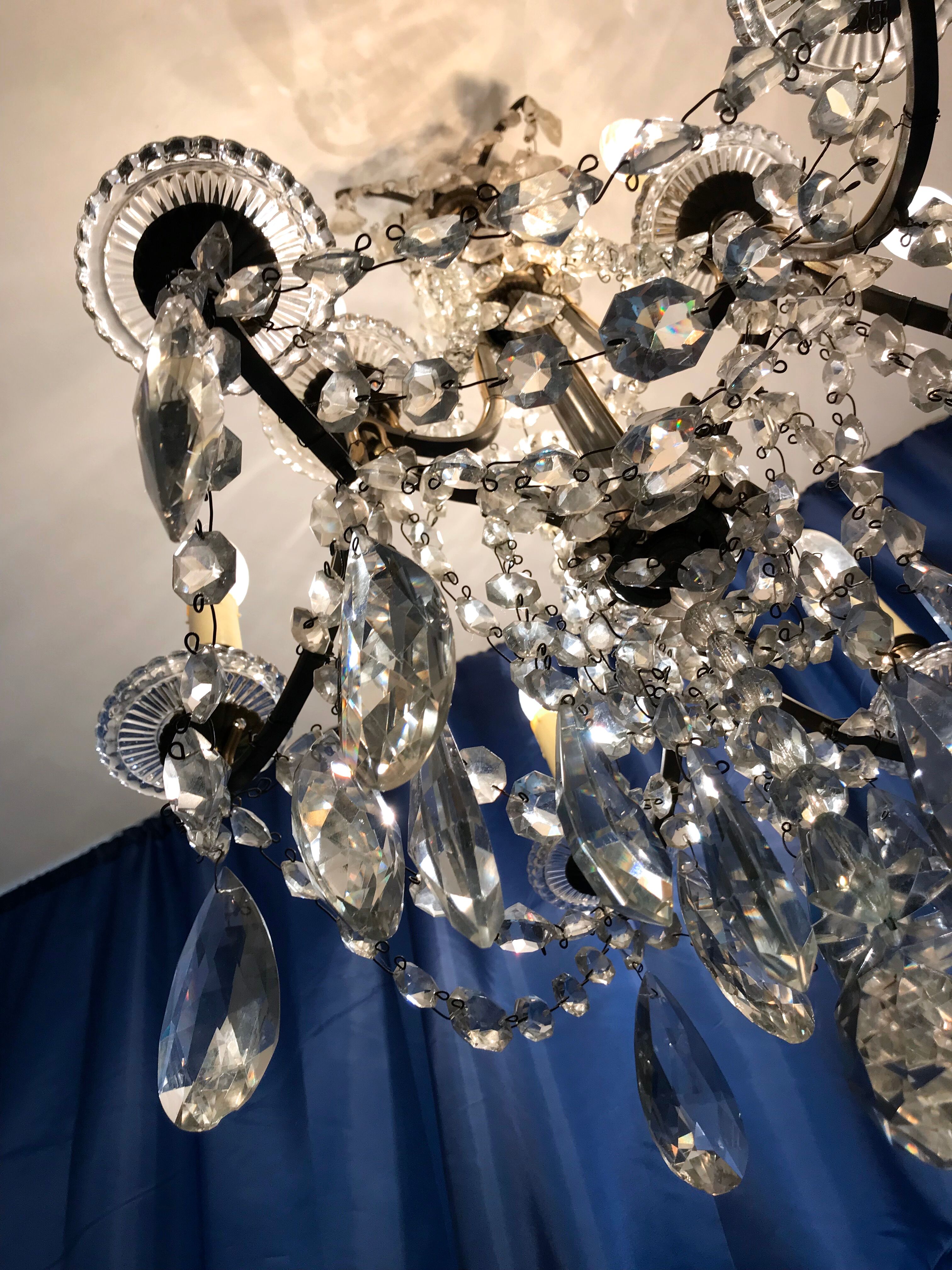 Crystal chandelier diamond cut 9 fires 1880