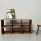 Antique pine storage cabinet with lockers