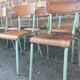 Lot de 10 chaises d'école 60s  industrielle école vintage collectivités mullca