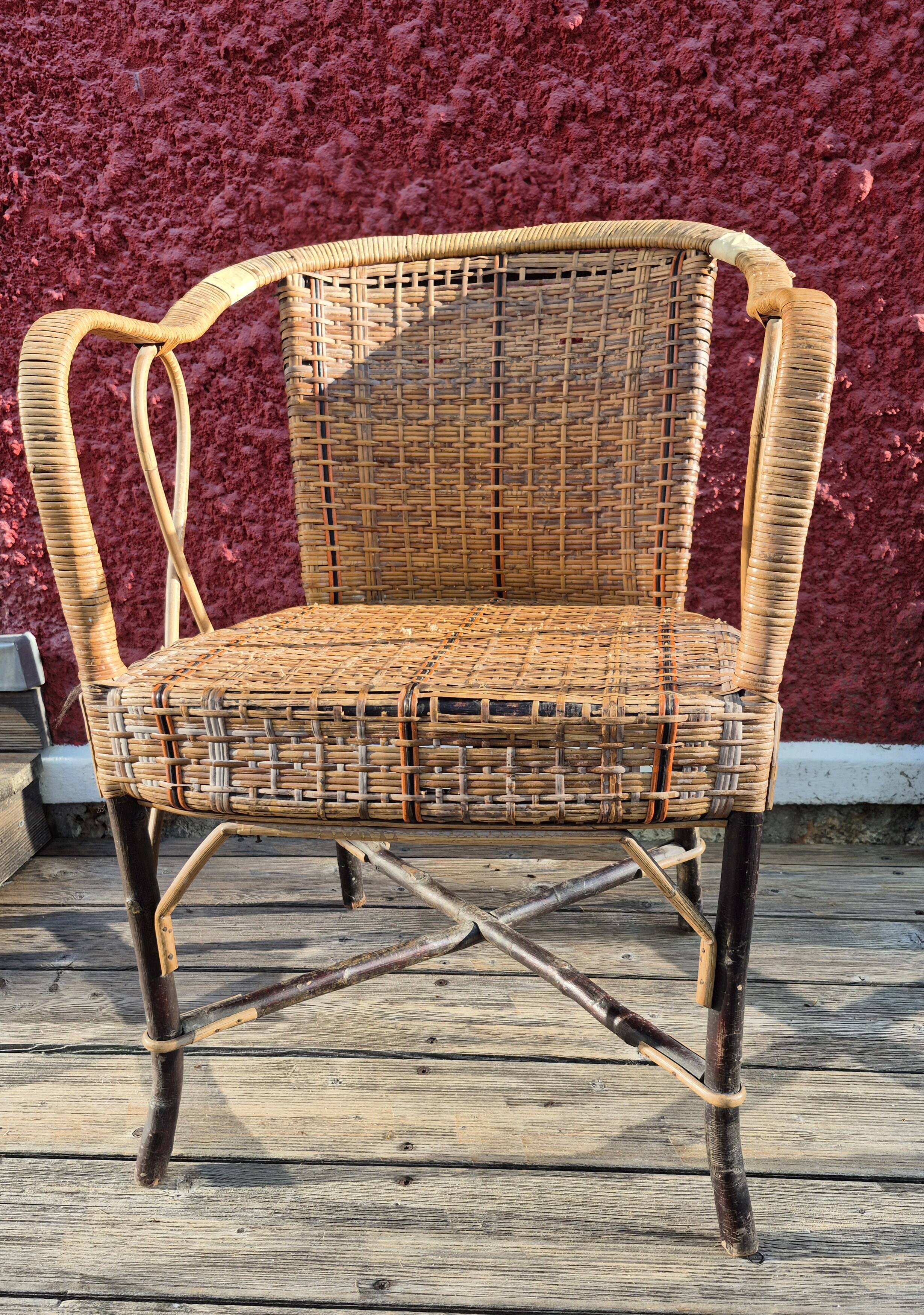 Bamboo armchair, 1930-1940