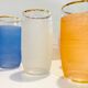 X5 multicolor granite glasses from the 50s/retro/kitchen/vintage