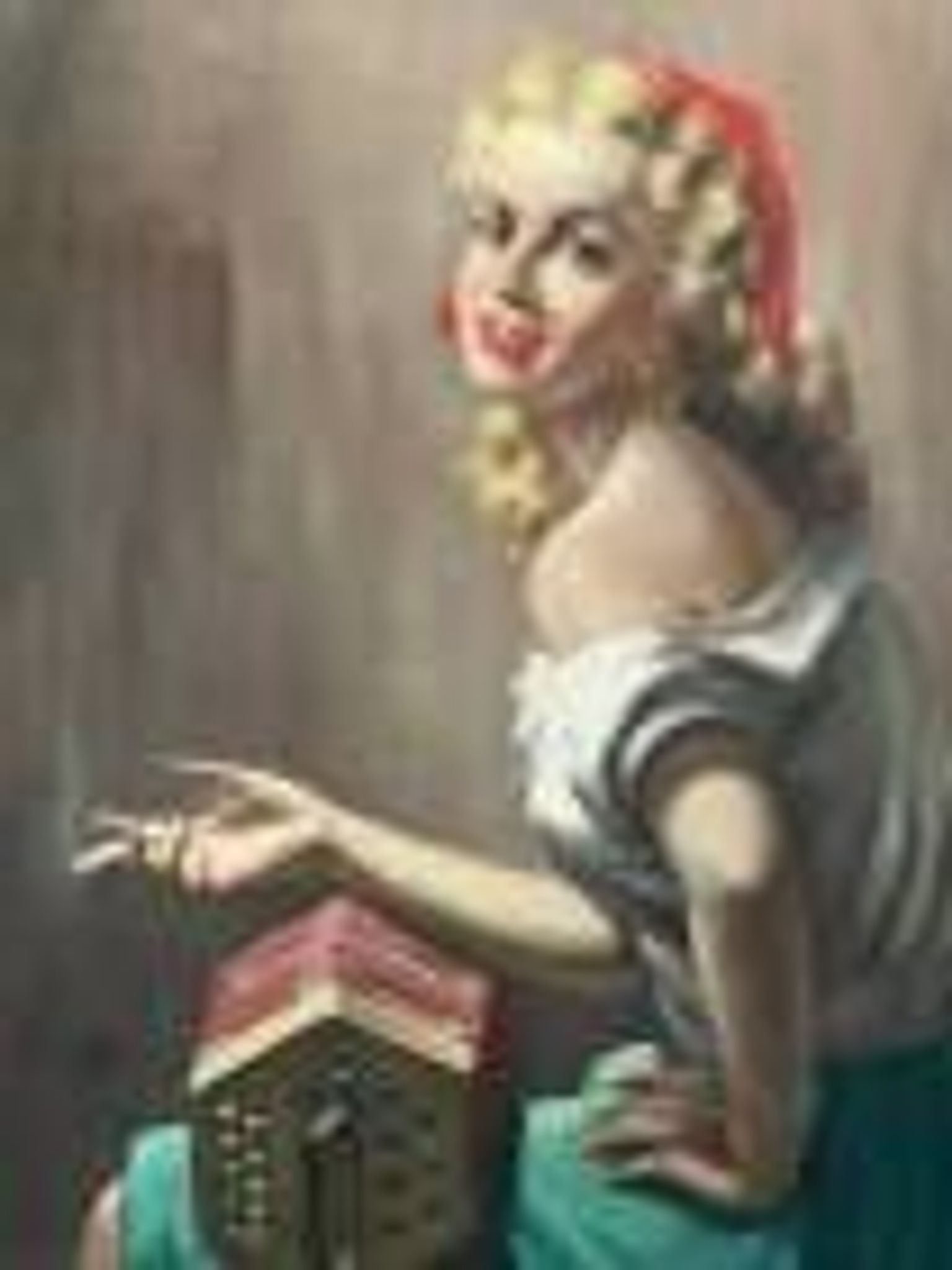 Portrait d'une fille. Huile sur toile.
