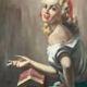 Portrait d'une fille. Huile sur toile.