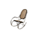 Modernist Rocking Chair in Blackened Wood, Canework and Chrome Frame, 1960-70