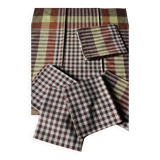 Set of 8 vintage brown checkered napkins