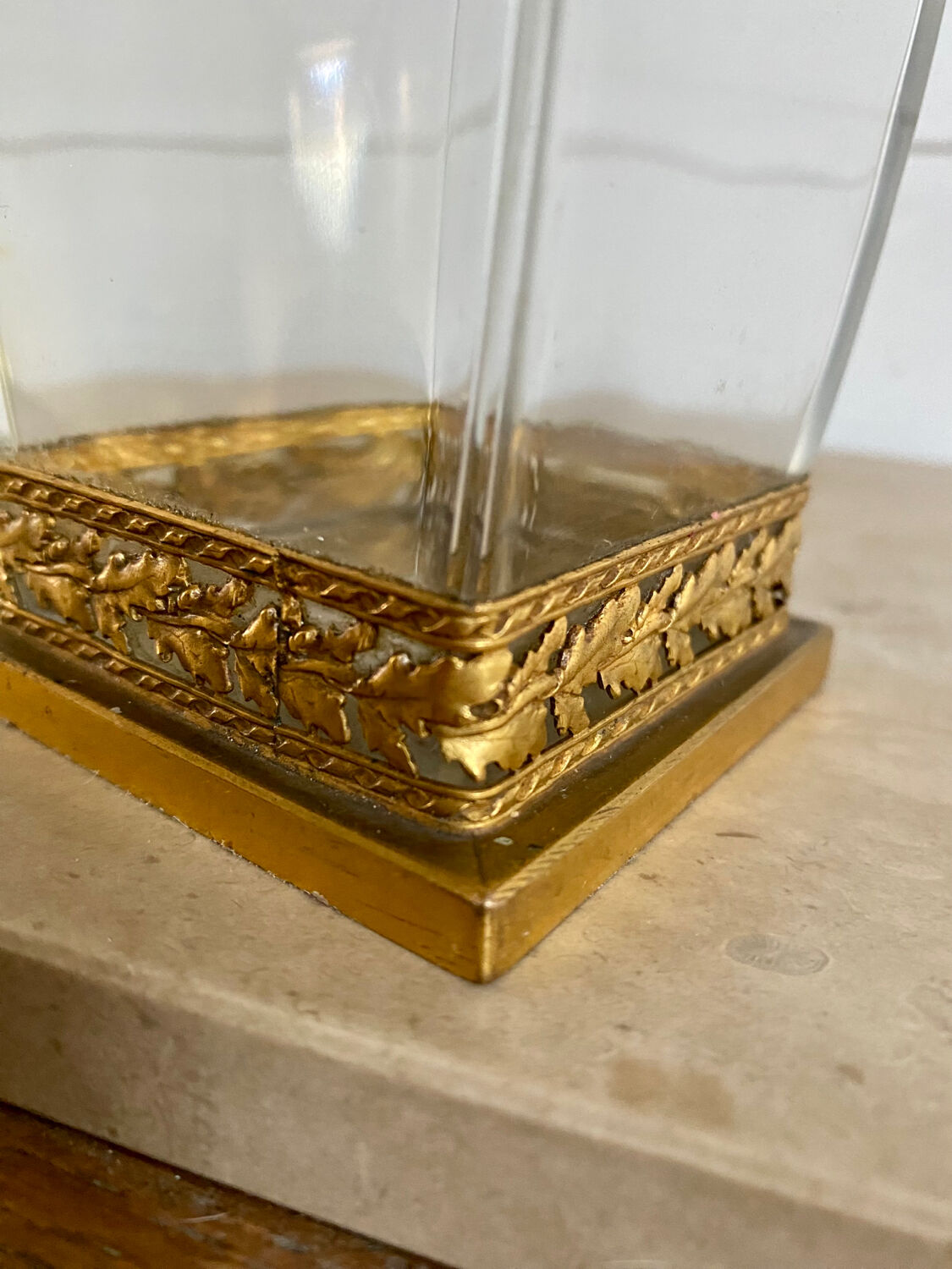 Vase en verre et laiton années 30