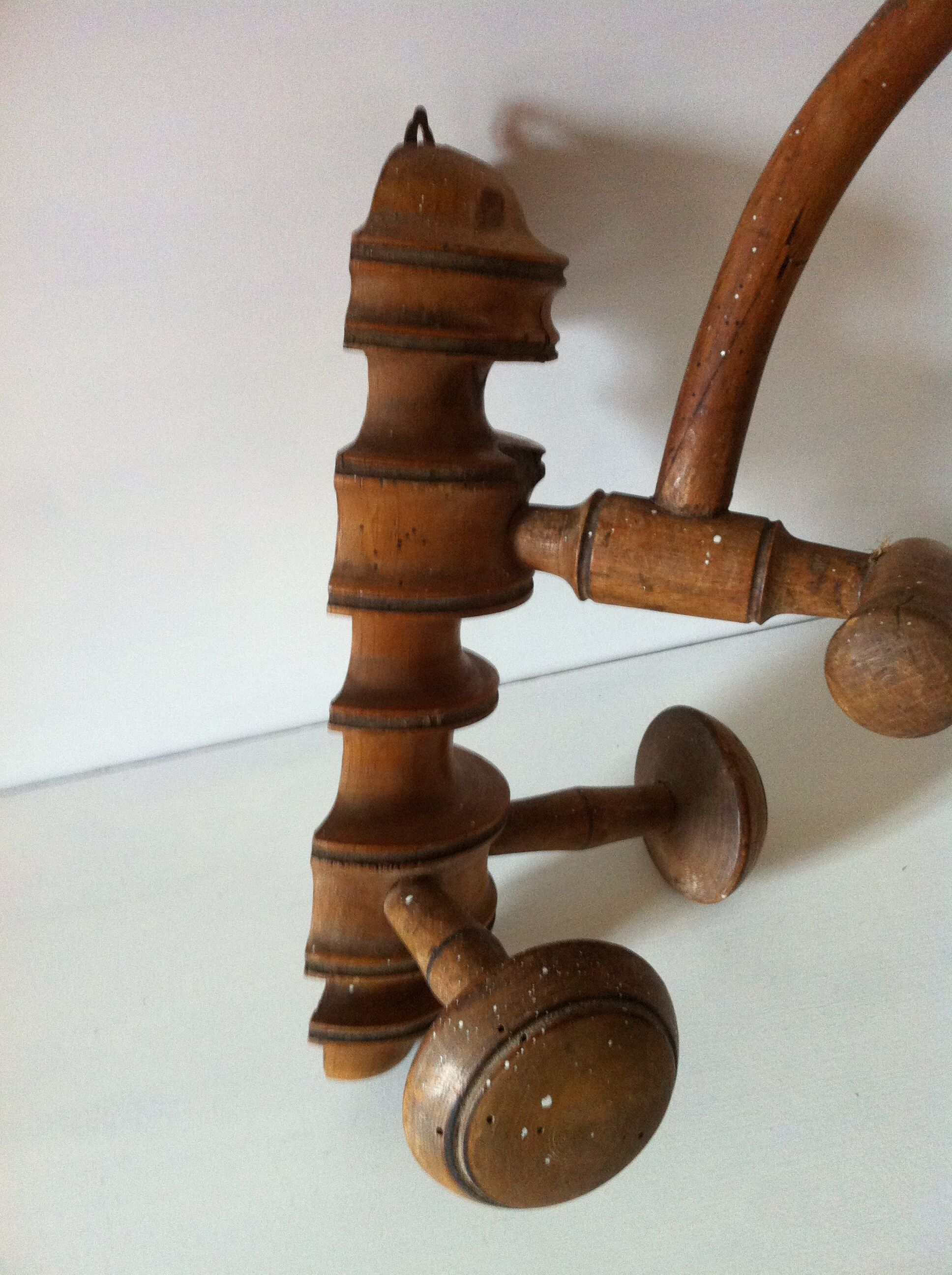 Old wooden patère turned
