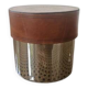 Vintage pot in stainless steel and leather Grasoli