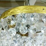 3-light bronze and crystal ceiling light