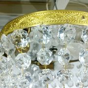 Plafonnier 3 lumières bronze et cristal