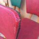 6 vintage 1950 Skaï chairs and wood