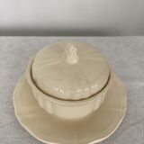 Sugar saucier sarreguemines ivory with gadroons