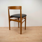 Vintage extendable dining table & 4 black chairs from Mcintosh,1960s