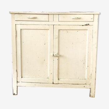 Buffet vintage en bois blanc