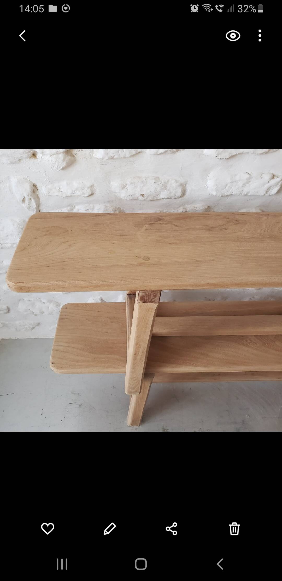 Pair of solid oak benches