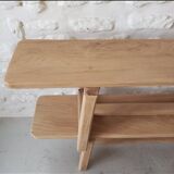 Pair of solid oak benches