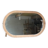 Miroir ovale cadre bois massif aéro-gommé