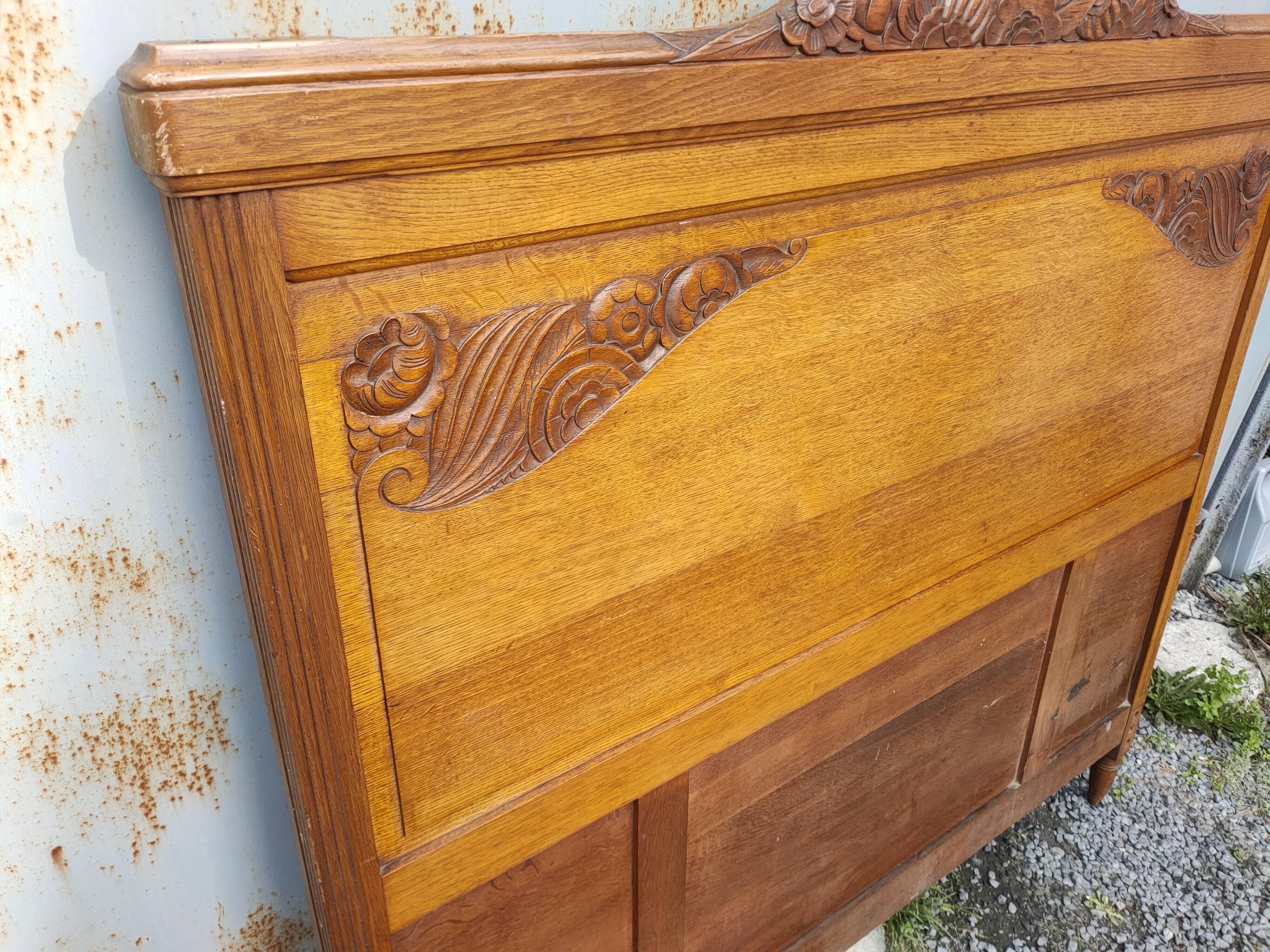 1930s headboard in solid oak