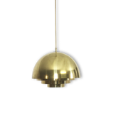 Modern 70s brass hanging light lampe suspendue laiton made by Vereinigte Werkstätten Collection München, Germany