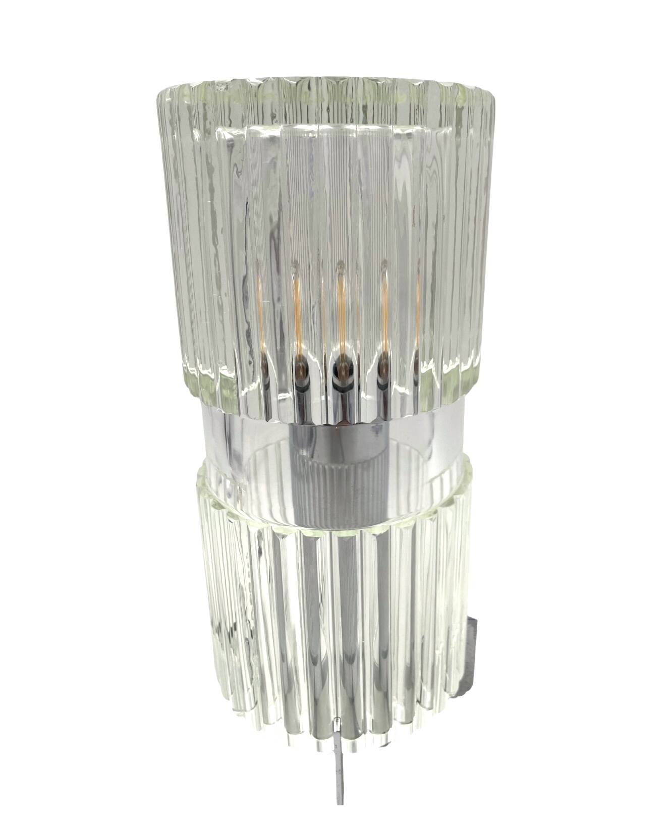 Glass table lamp, Fidenza Vetraria Italy 1970s