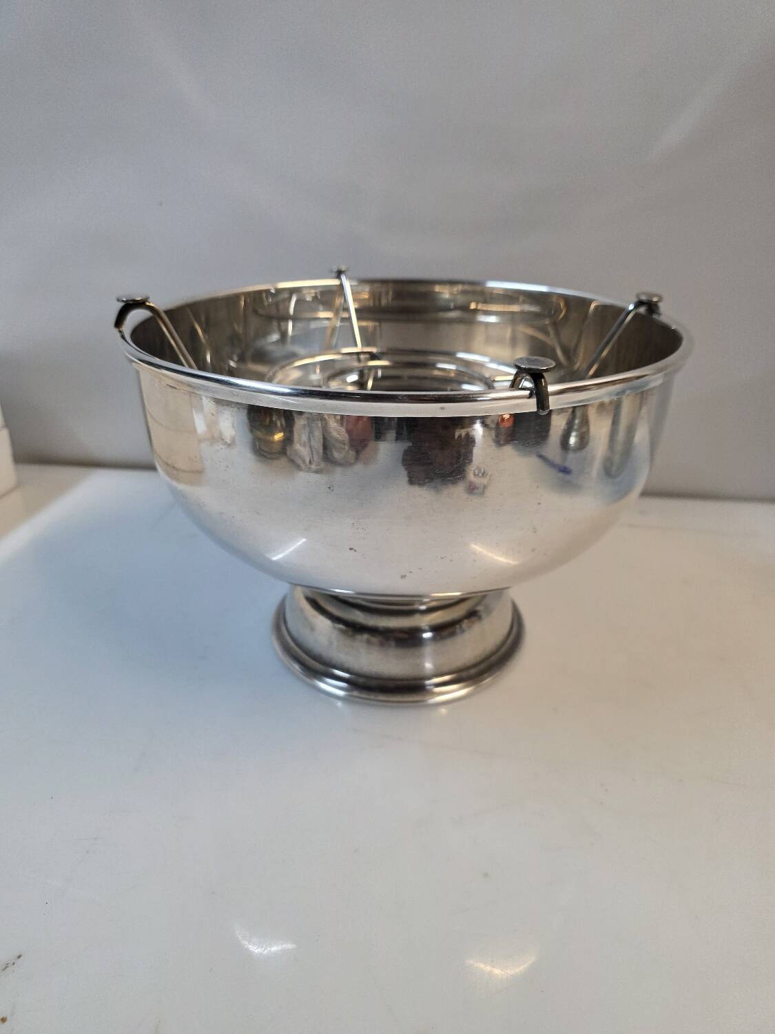 Silver-plated metal champagne bucket