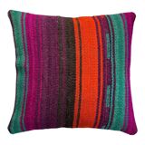 VINTAGE TURKISH KILIM CUSHION COVER, 40 X 40 CM