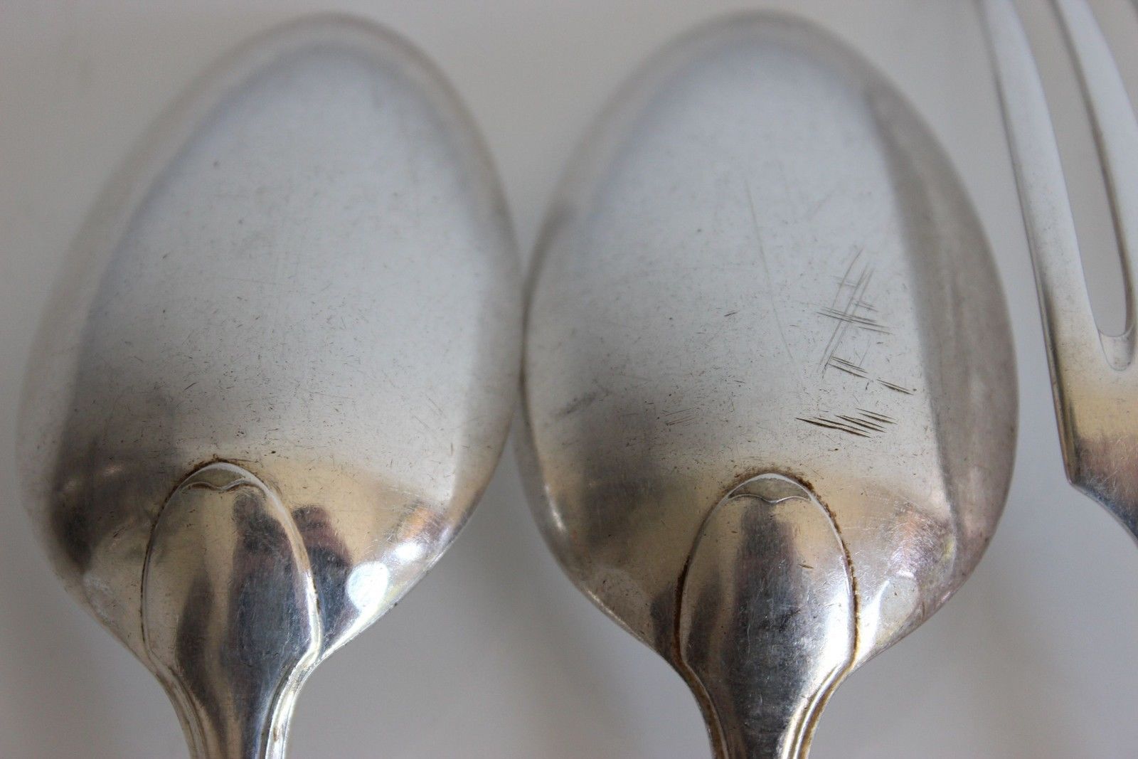 Uniplat monogrammed Christofle 5 Forks 4 large and small spoons