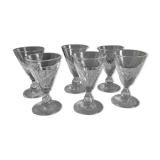 Set of 6 Louis Philippe wine glasses XIXth