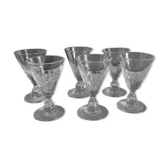 Set of 6 Louis Philippe wine glasses XIXth