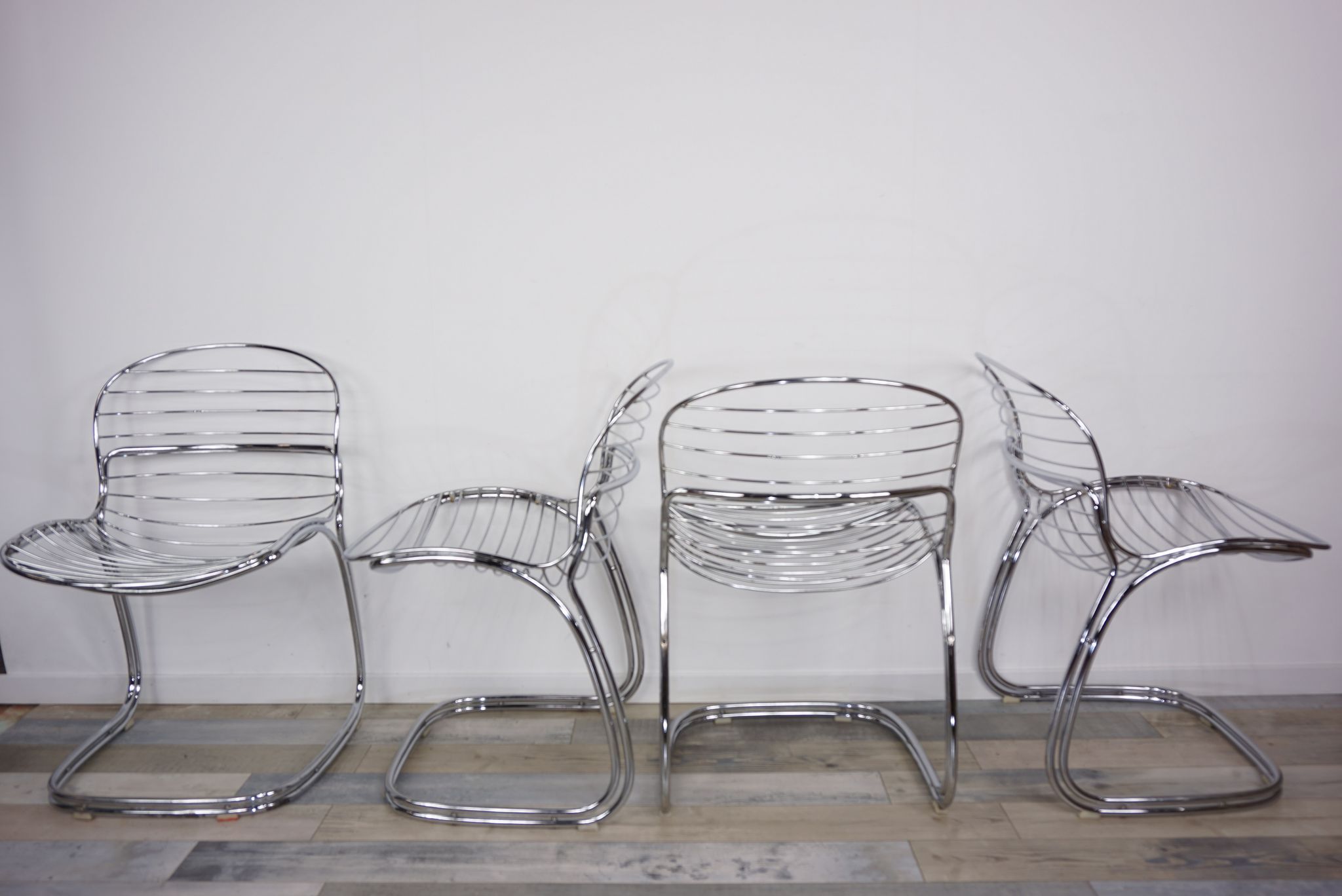 Set of 4 chairs Sabrina Italian design of the 1970s Gastone Rinaldi