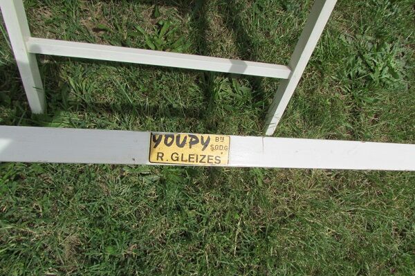 Table and 2 folding garden chairs