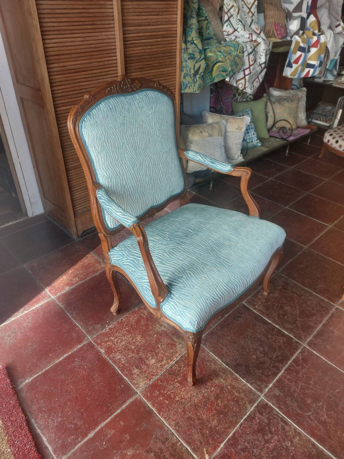 Restored Louis XV queen's armchair