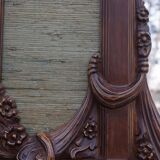 Wooden mirror with clock, 1960