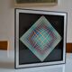 Victor vasarely impression offset annees 70 + cadre alu d'epoque