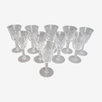 SAINT LOUIS 10 glasses of wine in CUT CRYSTAL