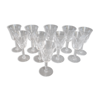 SAINT LOUIS 10 glasses of wine in CUT CRYSTAL