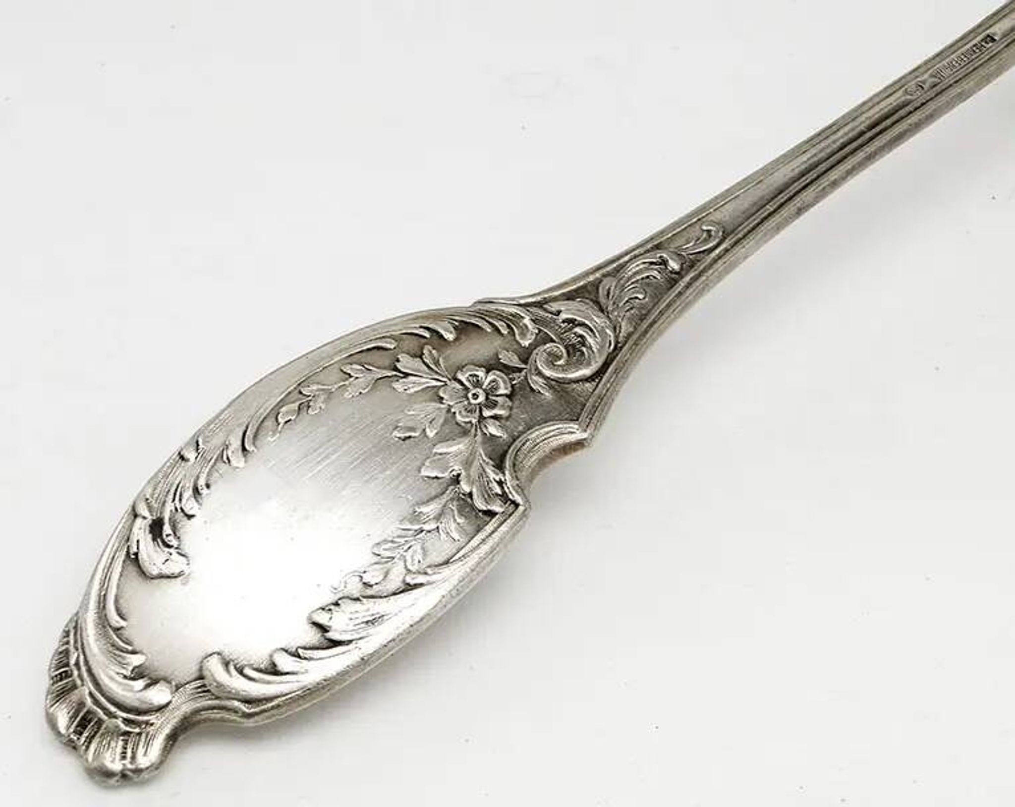 Borówka ladle, Art Nouveau / Art Deco, silver-plated brass, Norblin, Poland, 1920s