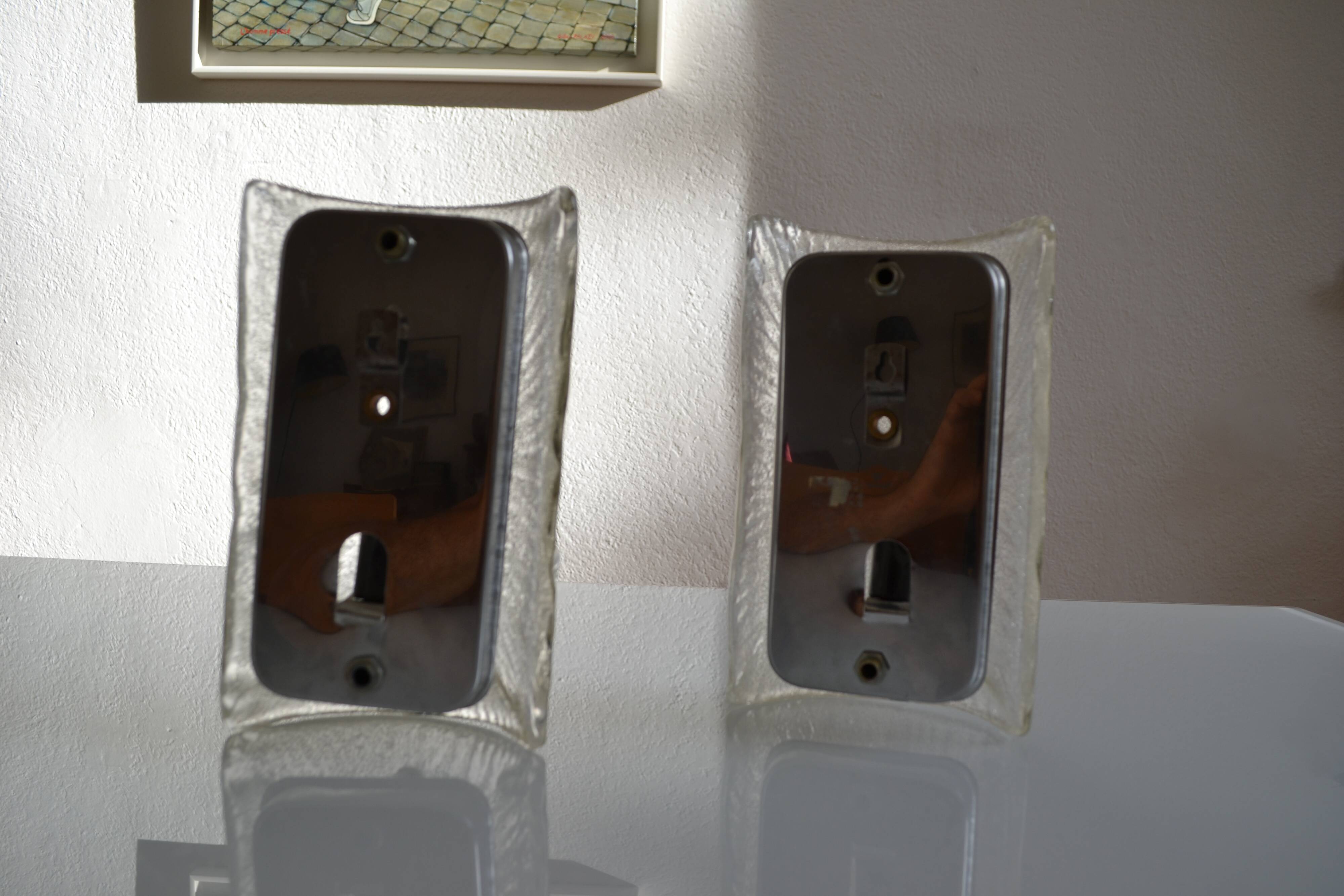 Toni Zuccheri for Venini in Murano, Italy 1960 Pair of wall sconces