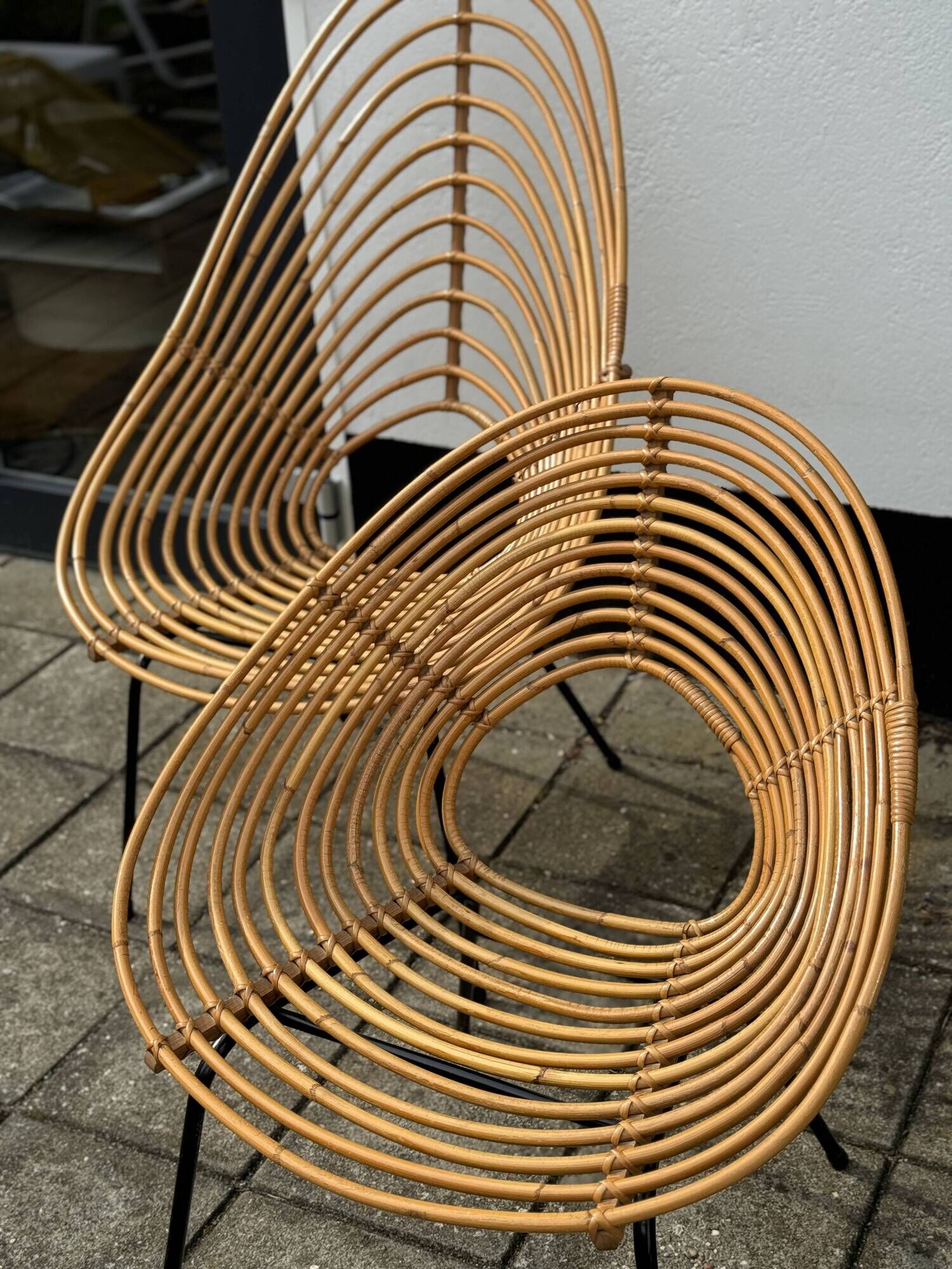 Pair of vintage Rohe Rotan chairs by H, Broekhuizen 1960