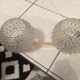 Lustre 4 boules de verre et laiton design